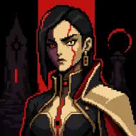 A sample character from the RED ORACLES origin