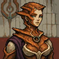 A sample character from the RUSTWOMBS origin